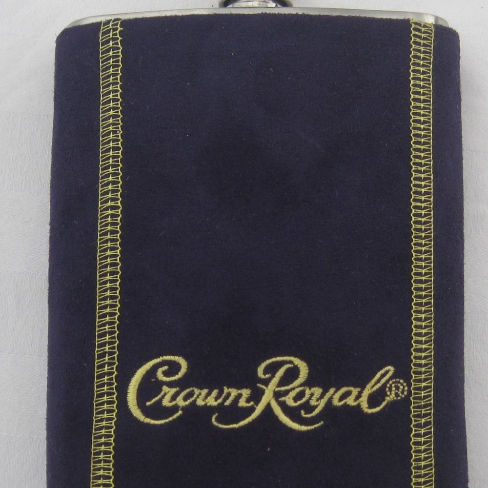 Crown Royal Whiskey Flask w/purple suede cover